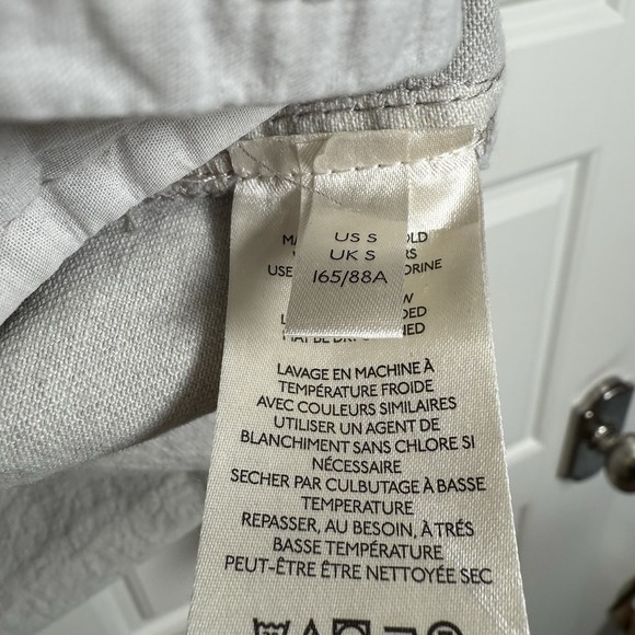 Free People Denim Field Jacket Women's Small Large Ecru Grey Raw Hem Boho Safari - Picture 10 of 13